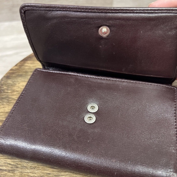 Vintage Stone Mountain Maroon 100% Leather Women's Wallet Several Compartments - Picture 7 of 10